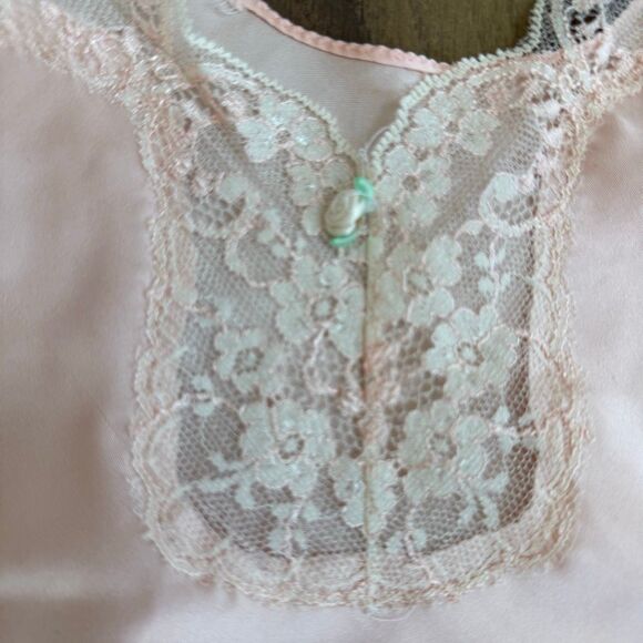 Vintage 80s Victoria’s Secret Cami Shorts Sleep Set Pajamas Peachy Pink M - Picture 5 of 9